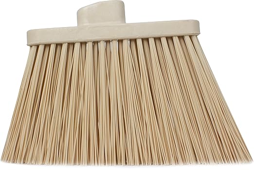 SPARTA Plastic Broom Head, Angled, Un-Flagged for Large Debris Indoor, Outdoor, Home, Restaurant, Lobby, Office, 12 Inches, Tan