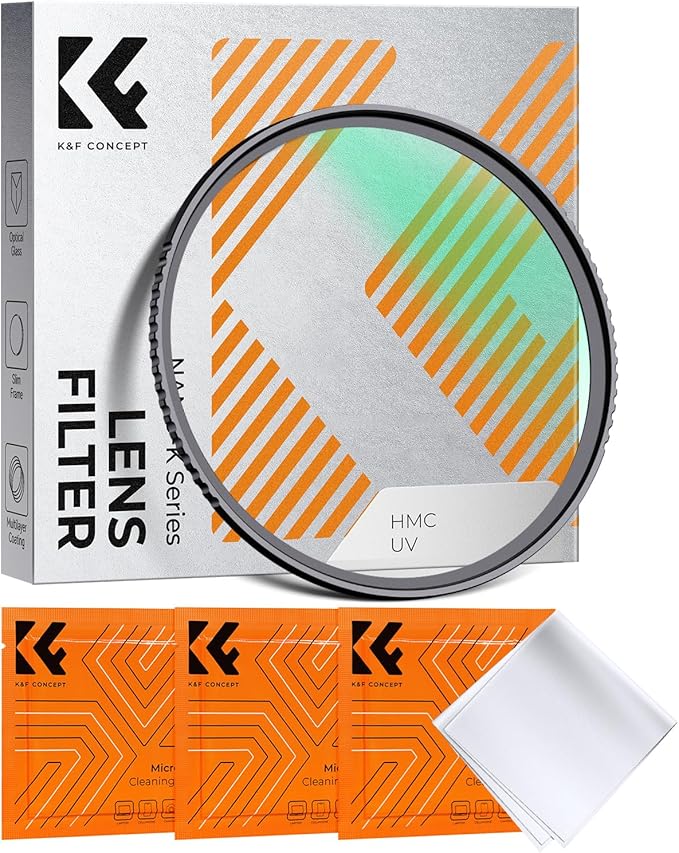 K&F Concept 62mm MC UV Protection Filter, 18 Multi-Coated Ultra Slim MCUV Filter for Camera Lens + Cleaning Cloths (K-Series)