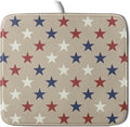 Patriotic July of 4th Blue Red White Star Dish Drying Mat for Kitchen Counter 16x18 Independence Day Absorbent Reversible Microfiber Drying Mats Kitchen Countertop Protector Dishes Drainer Rack Pad