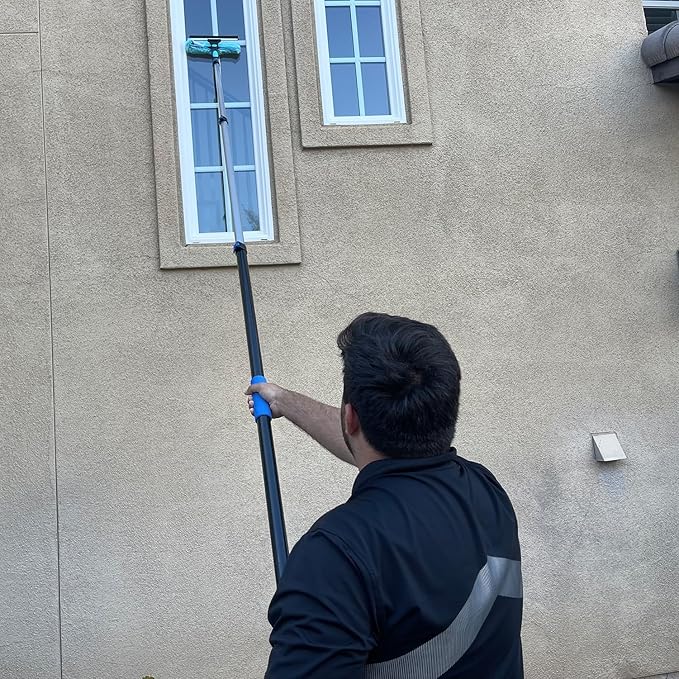 11" Window Squeegee and Microfiber Scrubber 2-in-1 Combo Cleaning Tools (Attachement Only) (4)