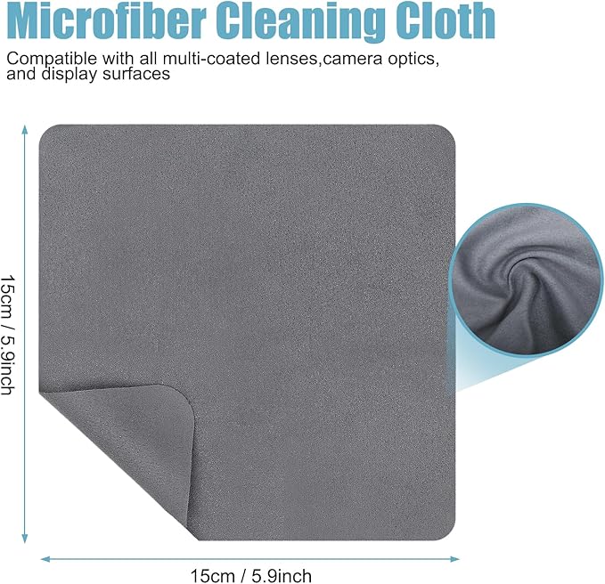 TENOC 6 Pack Microfiber Cleaning Cloths for Electronics, Camera Lenses, Eyeglasses, Cell Phone and Laptop Screens, Safe and Effective Wipe Kit, Gray (6"x6")