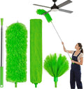 Cobweb Duster with Extension Pole, 3-in-1 Washable Cobweb Duster, Duster with 15-100-Inch Telescoping Pole, Bendable Design for high Ceiling, Fans, Blinds, Furniture