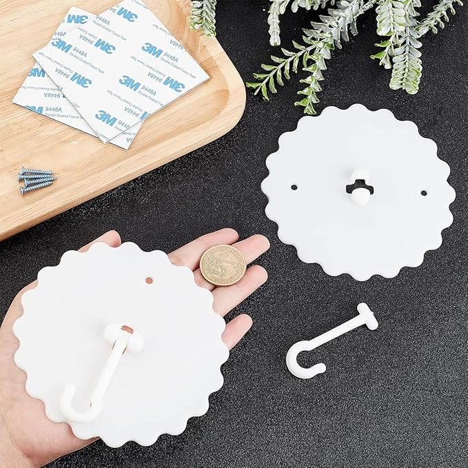 GORGECRAFT 2 Set Ceiling Mosquito Net Hooks Bunk Bed Hanger Dome Hook Super Glue Canopy Bed Hooks for Hanging Mosquito Net