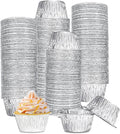 Aluminum Foil Baking Cups, 150 Pack Disposable 3 Oz Ramekins Aluminum Cupcake Muffin Liners Silver Foil Baking Cups for Egg Tart, Baking, Cupcake, Pudding, Appetize