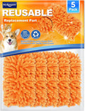 5 Pack Reusable Duster Refill for Swiffer Hand Duster, 360 Degree Duster Refills for Cleaning, Ceiling Fan, Orange (Handle is Not Included)
