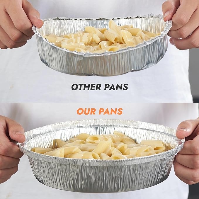 CURTA 8" Round Aluminum Foil Pans with Clear Lids | Heavy Duty | Great for Broiling, Baking, Storage, Roasting, Takeout, Air Fryer | 100 Pack