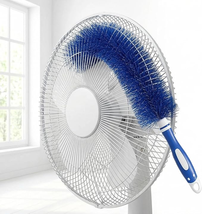Bendable Fan Cleaning Brush – Soft Bristle Fan Cleaner for Standing Fans, Air Vents, Curtains & Blinds – Reusable, Washable Dusting Tool