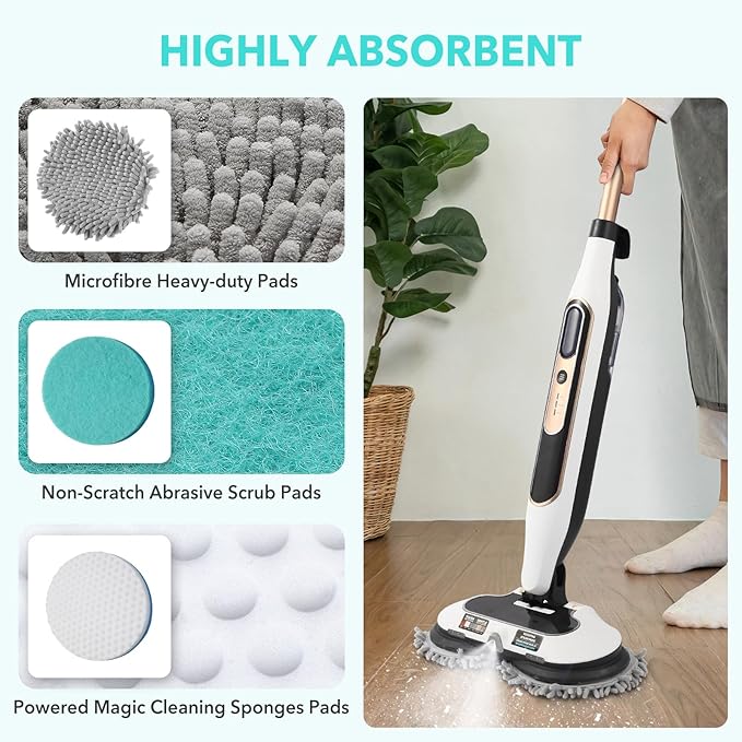 S7001 Upgraded Steam&Scrub Mop Pads for Shrak,S8201 S8001 S7000 S7201 S7000AMZ S7005 S7020 S7001C All-in-One Hard Floor Steam Mop (6Green-Without snap Fastener)