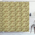 Ambesonne Paisley Shower Curtain, Modern Design of Classic Eastern Leafy Motif and Swirly Branches Art Oriental, Cloth Fabric Bathroom Decor Set with Hooks, 69" W x 75" L, Pale Green Brown
