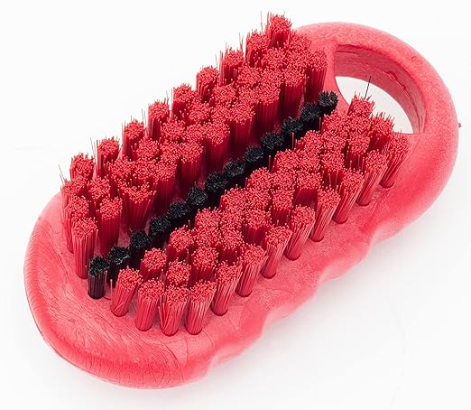 SPARTA 5 Inch Hand and Nail Brush with Stiff Polyester Bristles, Polypropylene Body, Color Coded Scrub Brush for Commercial Foodservice and Industrial Use, Red
