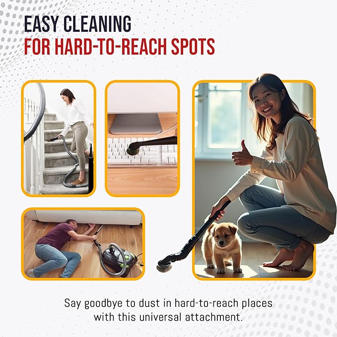 MP Maresh Products Household Cleaning Vacuum Brush Attachment - Horse Hair Vacuum Cleaner Accessories, Soft, Dust Floor Brush, Compatible with Shop Vac 1-1/4" Cleaners for Hard Surfaces - Black