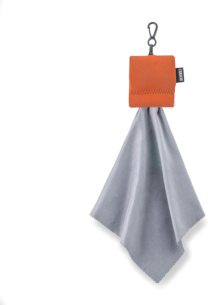 Carson Stuff-It Pro Microfiber Lens Cloth Cleaning System for Glasses, Smartphones, Tablets, Optics, Lenses, Cameras and More, 8.0'' x 8.0'' - Orange (SN-80OR)