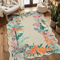 3x5 Rug for Entryway Bedroom, Beige Animal 3x5 Washable Area Rug, Leopard/Cheetah/Zebra/Tiger Print Throw Rug, Non Slip & Low Pile Small Carpet for Indoor Kitchen,Bedside,Dining Room,Kids Room