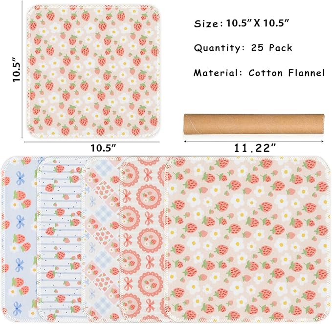 25 Pack Reusable Tissue Paperless Towel Roll Washable Cotton for Kitchen Towels Zero Waste Products Replacement Tissue (RT-G)