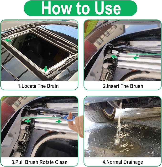 Auto Sunroof Drain Cleaning Tool, 78 Inch Flexible Tube Cleaning Brush, Drain Brush Extra Long Pipe Cleaners for Cars, Car Accessories, Car Sunroof Drain Hole Cleaner for Drains, Sewers, Windshields