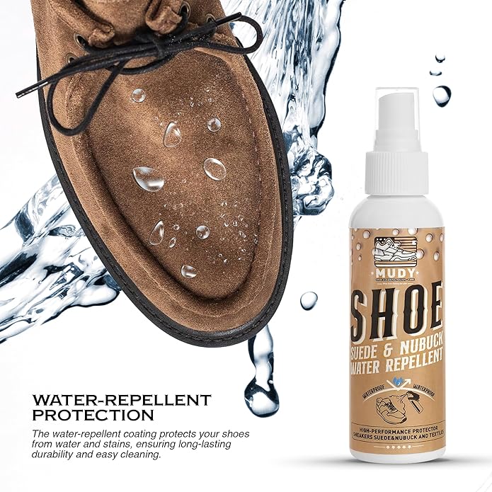 Suede Shoe Cleaner Nubuck Shoe Cleaner and Water Repellent with 4-Side Suede Brush, Microfiber Cloth