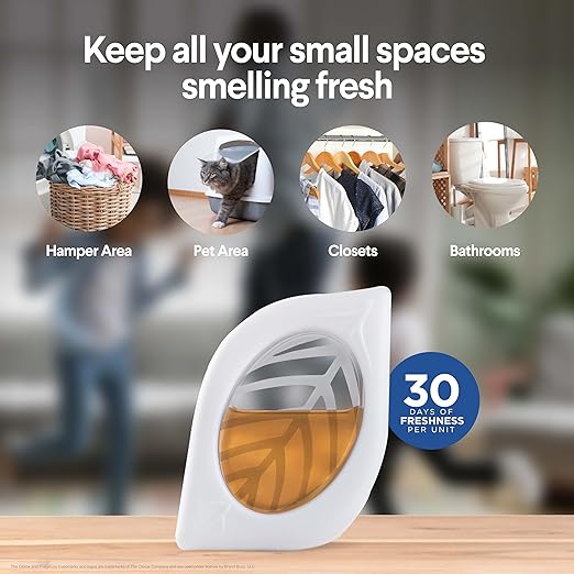 Clorox Fraganzia Small Rooms Air Freshener, Vanilla Honeycomb Scent - Peel & Place Air Freshener, No-Plug, Battery-Free for Closets, Laundry Room, Entry Way, Bathroom, 0.25 Fl Oz Each, 24 Count