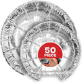 Round Electric Stove Burner Covers (50 Pack) 6 Inch and 8 Inch Disposable Stove Top Aluminum Foil Bib Liners, to Keep Kitchen Range Clean from Oil and Food Drips, Stock Your Home