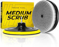 VViViD Drill Backing Plate + Power Scrub Brush Attachment, 150mm Diameter Large Surface Area, Medium-Stiffness Bristles