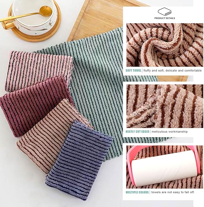 Microfiber Towels Cleaning 12"x12", 10 Pack Highly Absorbent Cleaning Towels, Microfiber Cloth for Washing Dishes, Car, Window Clean Cloth (55-14)
