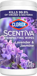Clorox Scentiva Disinfecting Wipes, Lavender and Jasmine, 75 Count (Package May Vary)