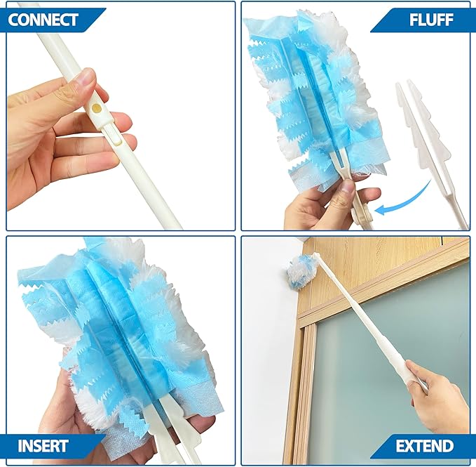 Replacement Handles Compatible with Swiffer Duster Refill, Extended Handle, Adjustable Length Handles only (2pcs)