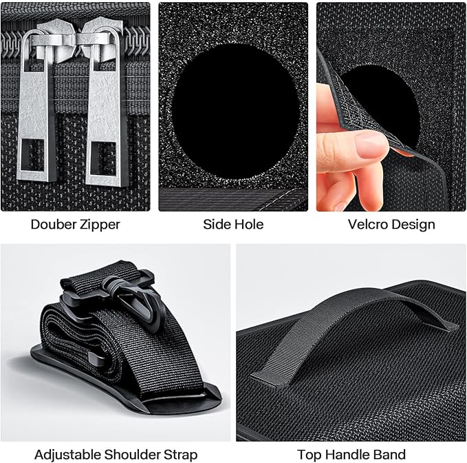 HOOVO Lipo Bag, Fireproof and Explosionproof LiPo Battery Bags - Large Capacity LiPo Guard Safe Pouch Adjustable for 10 - Cell LiPo Storage & Charge (10.6"x 6.7" x 6.7")