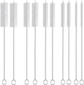 Straw Cleaner Brush Long 10 inch, 10-PCS Straw Brush of Bristles Diameter (5+8+12+16+20mm) for Cleaning Reusable Straws, Sippy Cup, Water Bottles, Tumblers, Tubes Clear Color