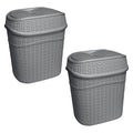 Bath Bliss 2 Pack Sailor Knot Swing Top Waste Bin | Dimensions: 11.22" x 8.27" x 12.6" | 9.5 Liter | Swing Top | Home Décor | Compact | Grey