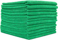 The Rag Company - All-Purpose Microfiber Terry Cleaning Towels - Commercial Grade, Highly Absorbent, Lint-Free, Streak-Free, Kitchens, Bathrooms, Offices, 300gsm, 12in x 12in, Green (12-Pack)