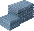 Microfiber Kitchen Towels and Dishcloths Set, 26 X 18 Inch and 12 X 12 Inch, Set of 12 Bulk Lint Free Dish Towels for Drying Dishes, Blue