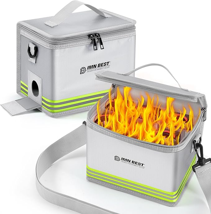 Lipo Safe Bag Fireproof, Explosion-proof, Large Capacity, Fireproof Safe, Lipo Battery Storage Box, Protective Safe for Charging and Storing (Silvery)
