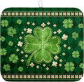St Patricks Day Drying Mat for Kitchen Counter Shamrock Dish Drying Mats Lucky Clovers Green Plaid Dish Dryer Pad Absorbent Reversible Dish Drainer Rack Mat Kitchen Accessories 16x18 Inch