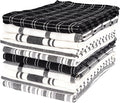 KAF Home Assorted Flat Kitchen Towels |100% Cotton - 18 x 28 inches | Ultra Absorbent Soft Dish Towels | Perfect for Cooking, Cleaning, and Drying Hands (Black, 18 x 28-10 Pack)