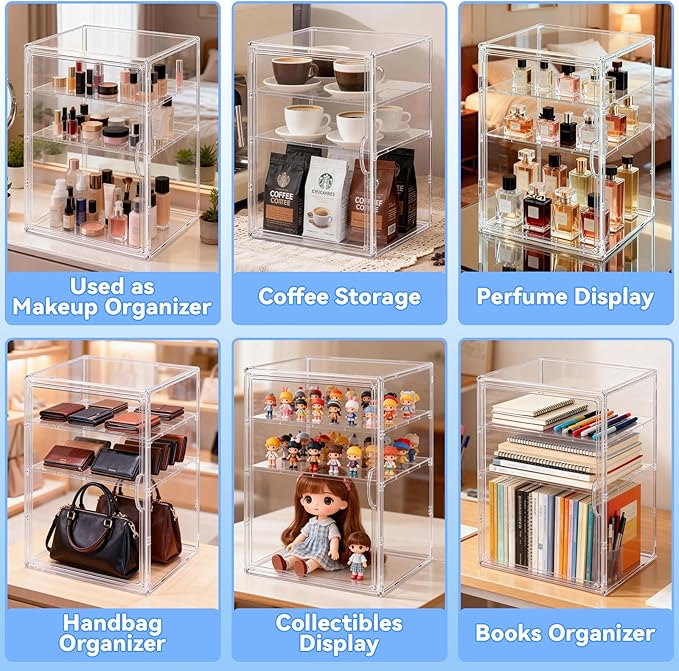 Baby Bottle Organizer for Countertop, X-Large Clear Bottle Storage Organizer, Baby Bottle Storage Organizer for Bottles, Nipples, Pump Parts & Food Jars, Nursery Cabinet, Kitchen Pantry