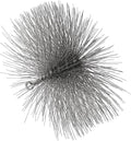 PATIKIL 10" Wire Chimney Cleaning Brush, Steel Round Chimney Sweep Brush with 1/4 NPT Fitting for Cleaning Fireplace Burning Stove Tent Dryer Pipes, Silver
