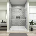 50-54x72 Inch Semi-Frameless Double Sliding Shower Door with Anti-Rust SGCC Steel Frame,1/4 Inch (6mm) Clear Tempered Glass for Walk-in Shower,Silvery