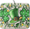 St Patrick's Day Shamrock Dish Drying Mat 16x18 inch Eucalyptus Leaves Dishes Pad Dish Drainer Mats Absorbent Fast Dry Kitchen Accessories