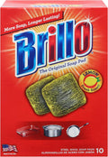 Brillo Steel Wool Soap Pads, Lemon, 10-Count