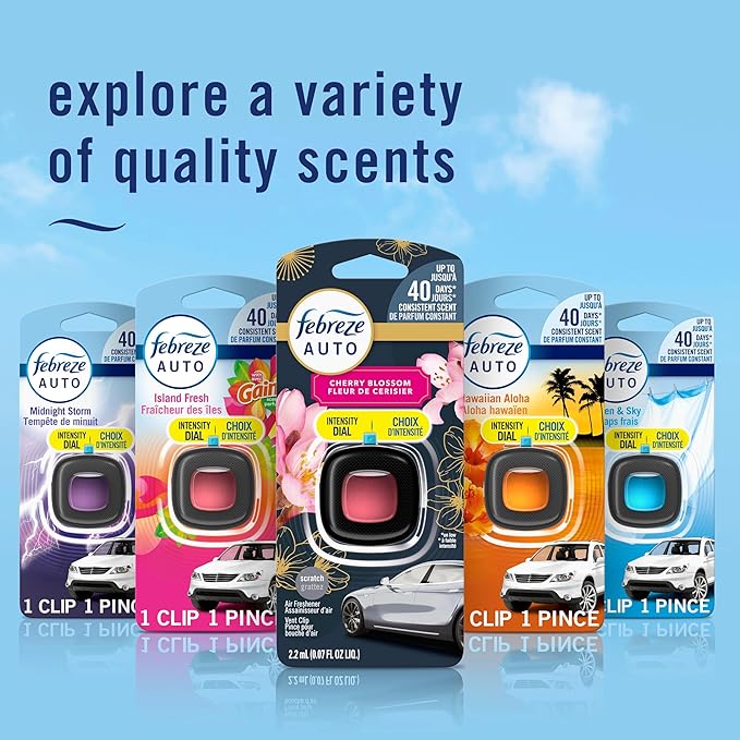 Unstopables Car Odor-Fighting Car Freshener Vent Clip Fresh Scent, .07 oz. Car Vent Clip, Pack of 4