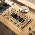 Dish Drying Mat Absorbent Moroccan Coffee Mat Rubber Backed Soft Silicone Kitchen Dish Draining Mat for Kitchen Bathroom Coffee Bar (Light Tan, 12 x 16 Inches)