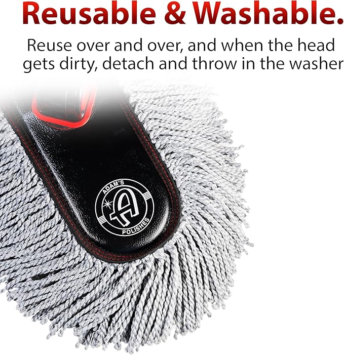 Adam's Polishes Microfiber Duster – Exterior Soft Premium Large Car Duster Kit Extendable Handle with Long Pole, Safe On Paint & Removes Dust, Pollen, Dirt, Cotton, Hair & More