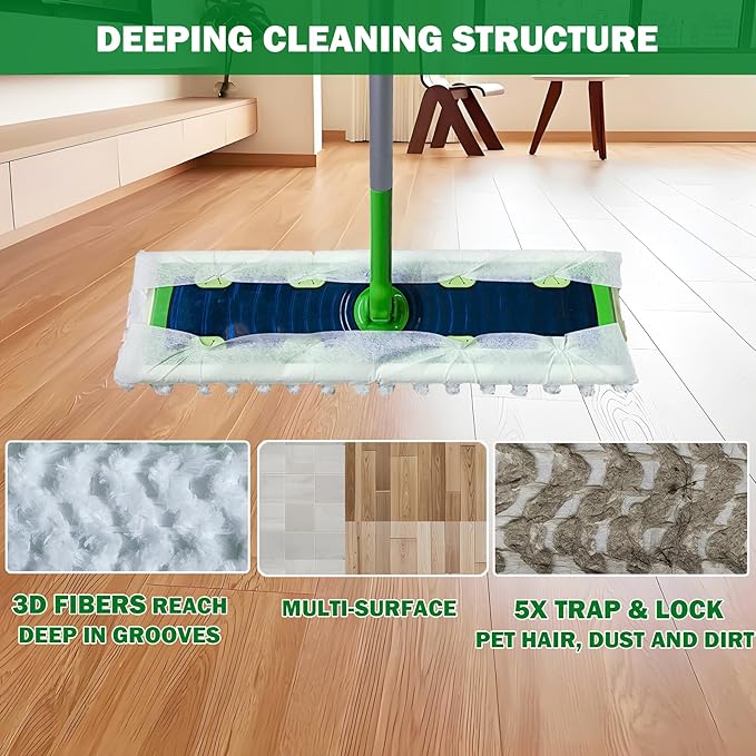 XL Heavy Duty Dry Sweeping Cloth for Swiffer Sweeper XL Mop, XL Disposable Dry Cloth Refills, Pet Hair Dust XL Dry Pad Refills, Extra Large Dry Floor Cloths for Floor Mopping and Cleaning, 30 Count