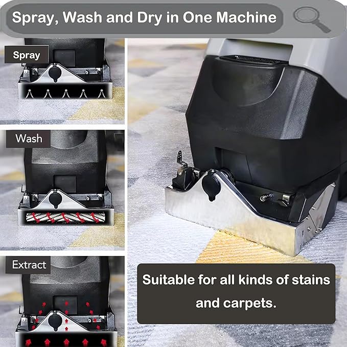 INTSUPERMAI Commercial Carpet Cleaning Machine Carpet Extractor Cleaner 3-in-1 Dry/Wet Cleaner Sofa Curtain Floor Cleaning Machine 70L Tank 110V