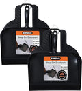 Superio Heavy Duty Plastic Step-on Dustpan with Comfort Grip Handle Black, Durable, Lightweight Multi Surface Dust Pan Easy Broom Sweeping, 10-inch Wide, 2-Pack