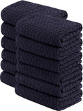 Wealuxe Super Absorbent Kitchen Towels 12 Pack - Premium 100% Cotton Kitchen Towels, 450GSM Thick Machine Washable Navy Dish Towels for Kitchen Drying, Cleaning, Dobby Weave, Unmatched Quality