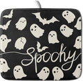Halloween Dish Drying Mat for Kitchen Counter 16x18 Cute Ghost Black Spooky Holiday Scary Theme Absorbent Reversible Microfiber Drying Mats Kitchen Countertop Protector Dishes Drainer Pad