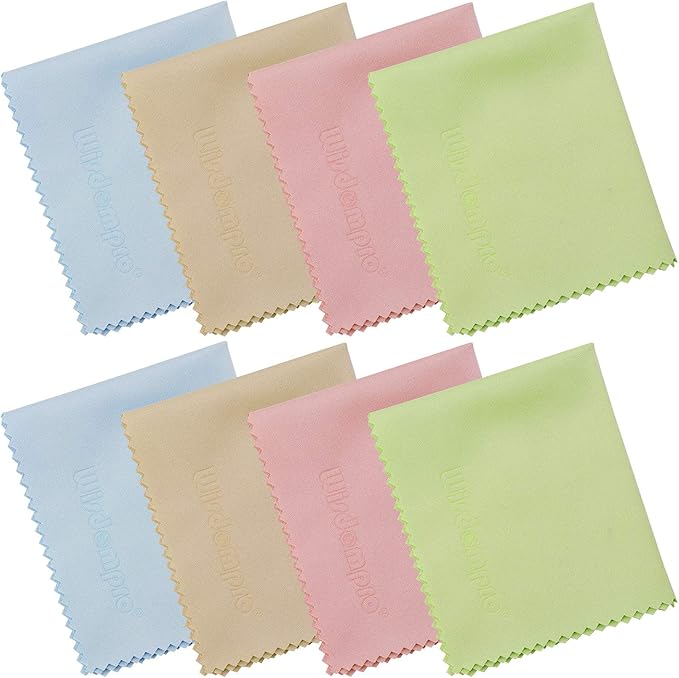 Wisdompro 8-Pack 5.7 x 6.9 Inches Microfiber Cleaning Cloth for Camera Lens, Glasses, Phone, iPhone, iPad, Tablet, Laptop, LCD TV, Computer Screen, Monitor and Other Electronics Device - Colorful