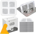 50 Pack Disposable Shower Drain Hair Catcher with Scrapper - Mesh Stickers for Bath, Bathtub, Bathroom, Kitchen Sink, Laundry - Hair Catcher Shower Drain for Human & Pet Hair