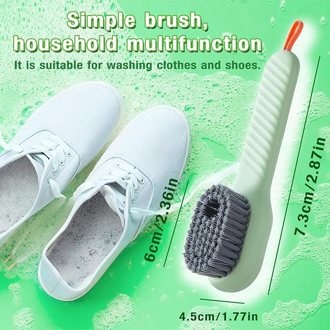 Soap Dispenser Scrub Shoe Brushes for Cleaning, Multi Function Liquid Adding Soft Fur Cleaning Brush for Stains, Shoe Scrubber Brush, 2 Pack